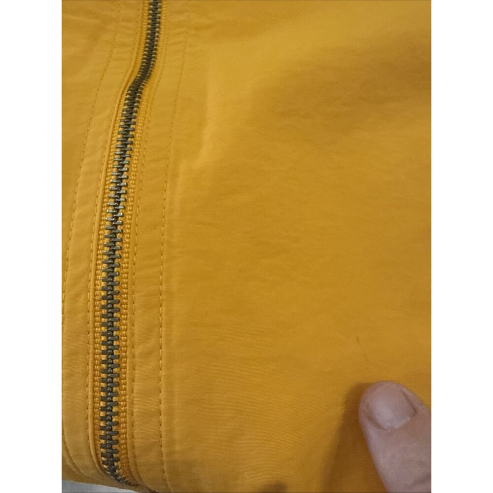 Eileen Fisher Jacket Orange Hooded Zip Windbreaker Organic Cotton Size Large - Picture 6 of 9